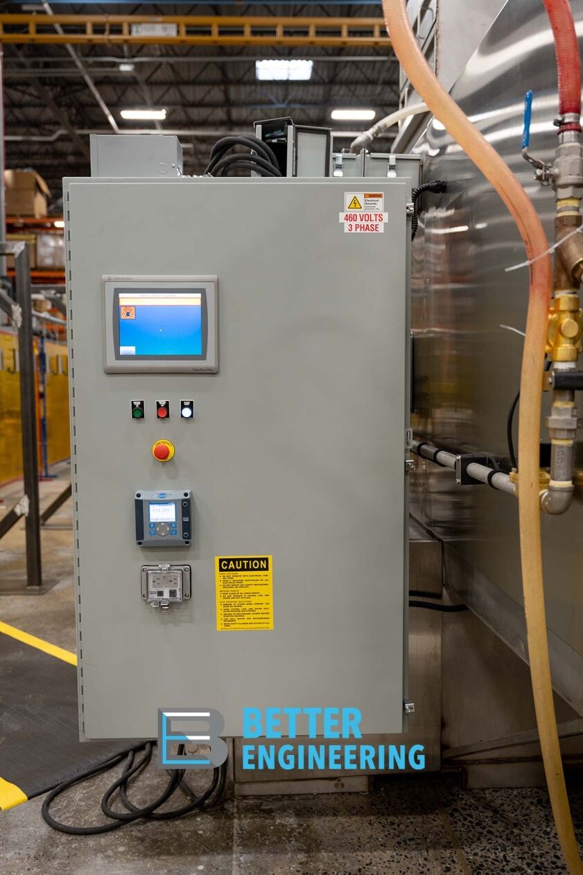 BE PLC screen with an electrical control box.