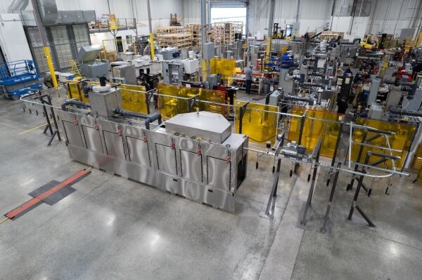 monorail industrial parts washer photo drone