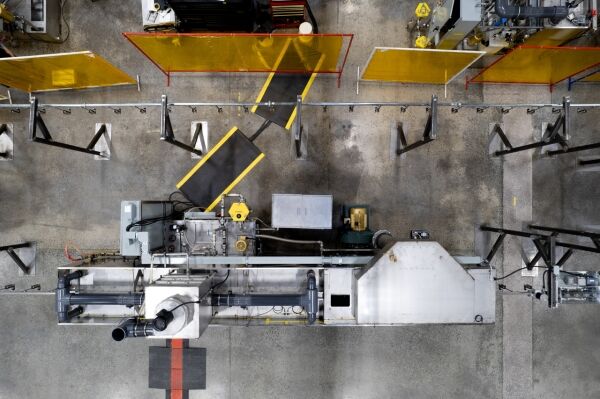 monorail industrial parts washer photo drone