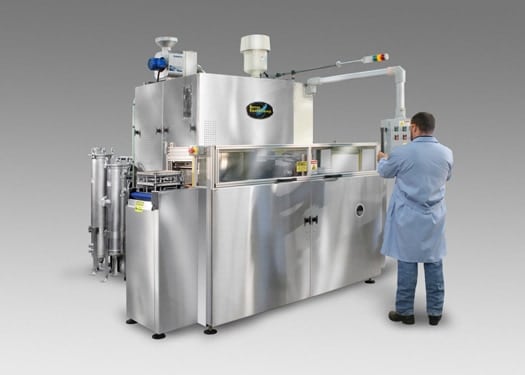 Automated tumbling washer cleaning fuel injector parts
