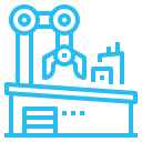 robot and factory icon