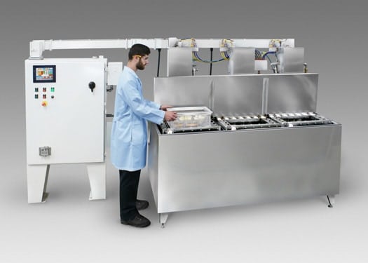 S-22 immersion ultrasonic washer to clean brass fittings