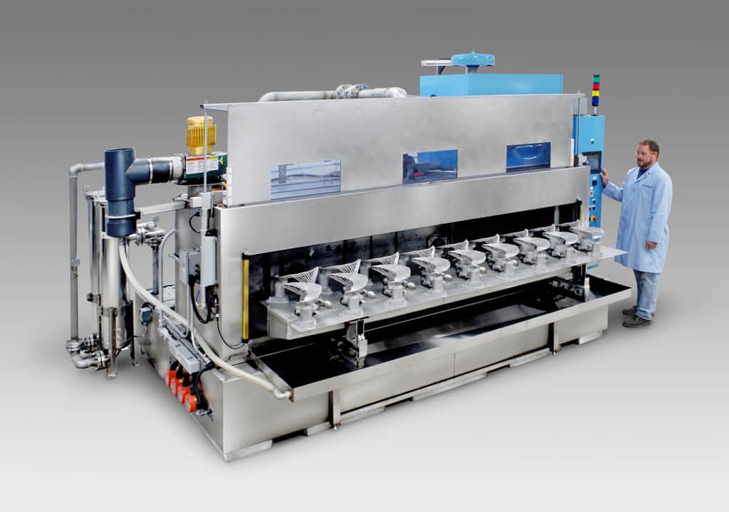RTO parts washer for cleaning automotive tubing