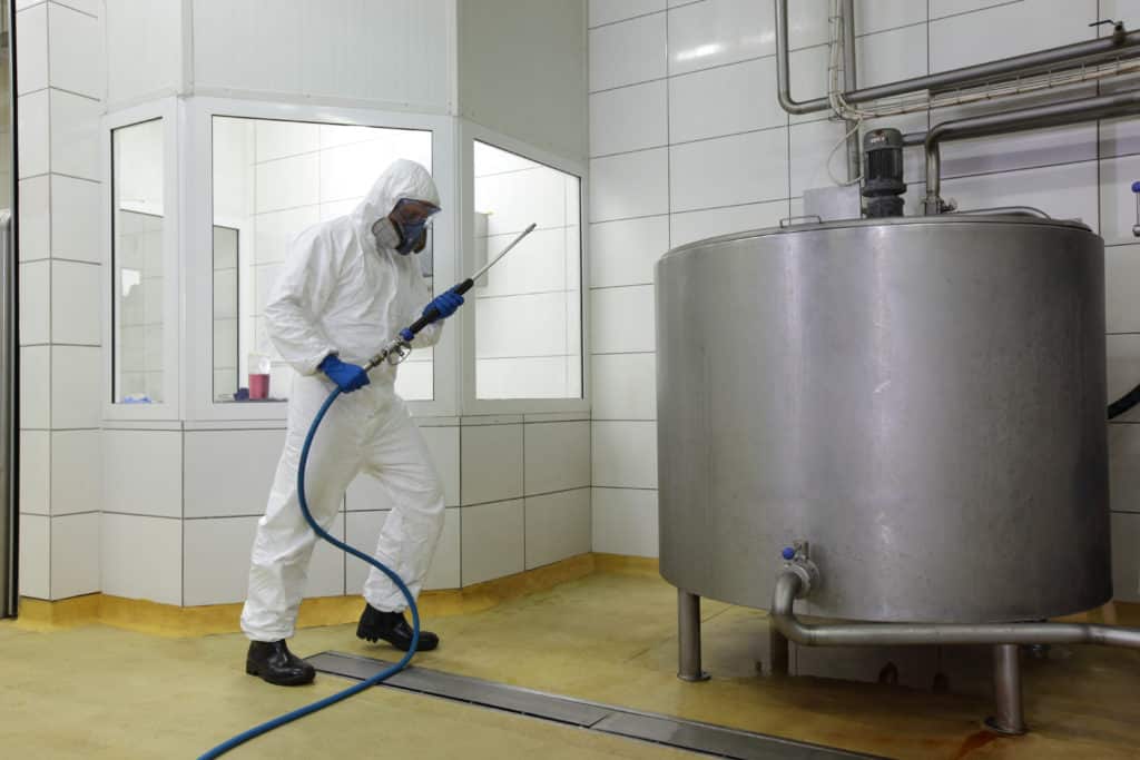 Man Complete Washdown Procedure