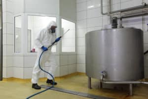 Man Complete Washdown Procedure