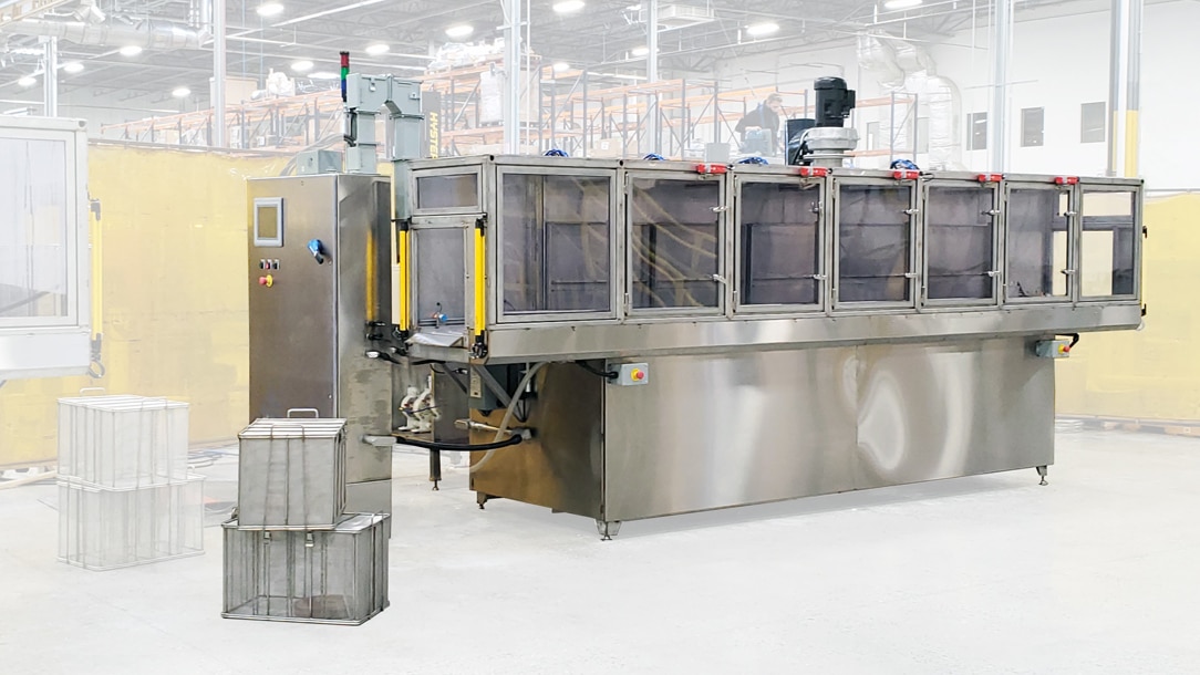 immersion industrial parts washer with hood