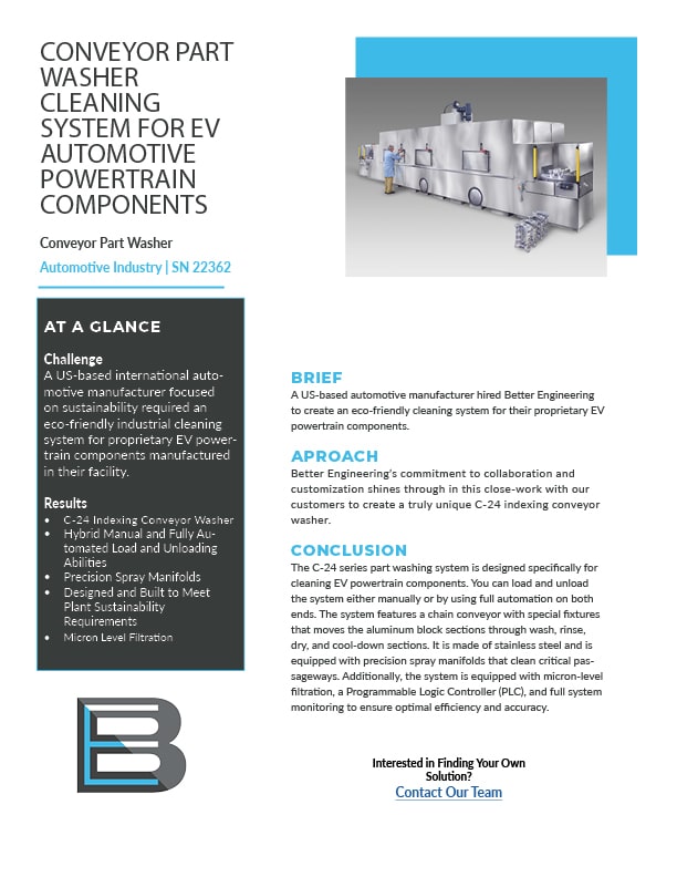 BE Case Study 22362 Washing Powertrain Components