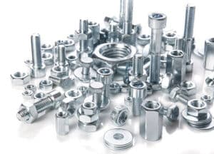Nuts and bolts that can be cleaned with Better Engineering fastener cleaning solutions.