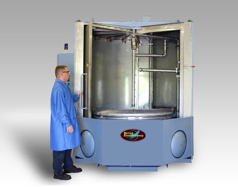 Turntable Part Washer with Roll-In doors for Aerospace Industry