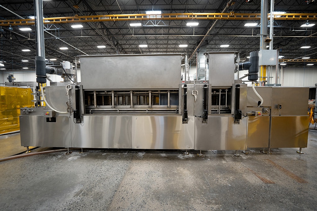 Dual Lane Conveyor Washer Designed for Food Processing