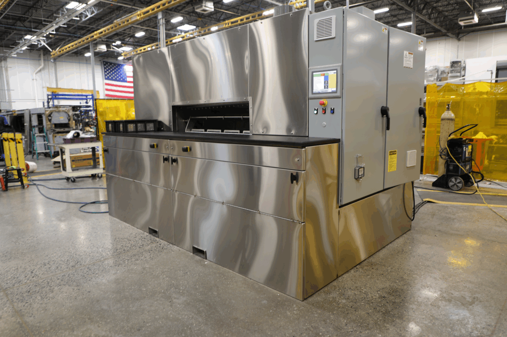 Stainless Steel four basket rotary basket part washer by better engineering.