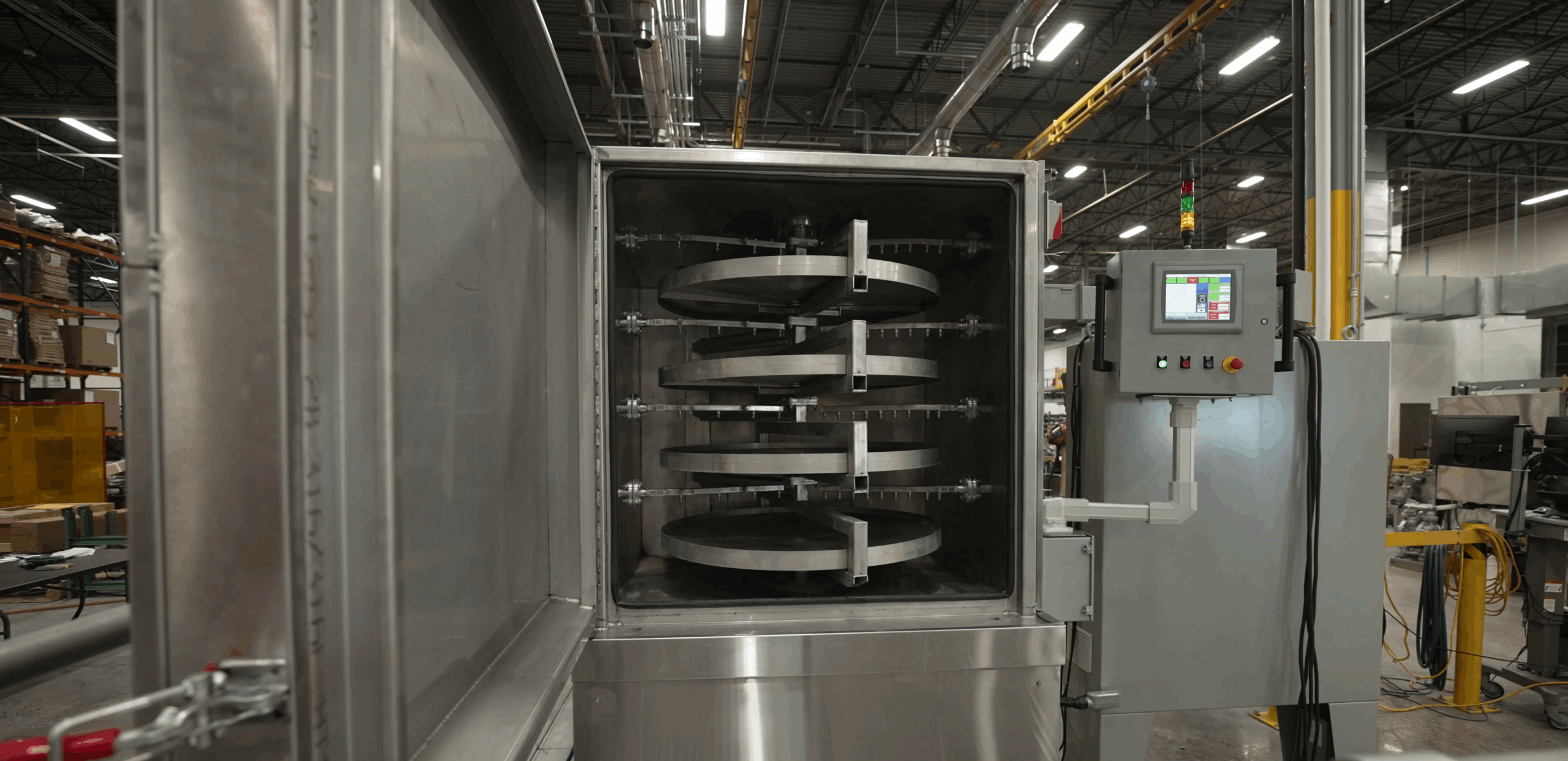 Better Engineering semiconductor part washer designed to clean components with high caustic loads.