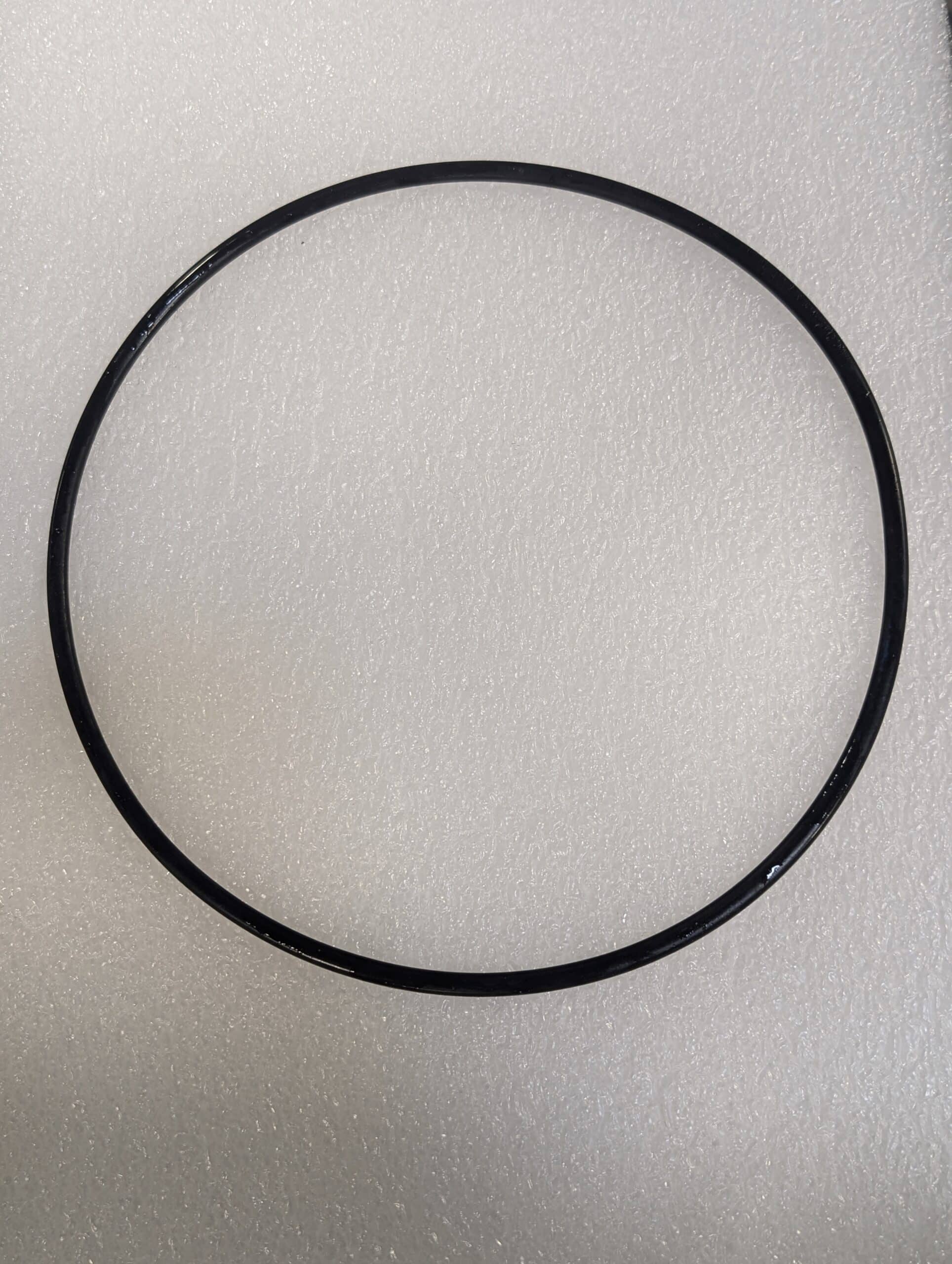 Black rubber O-ring for Better Engineering part washer filter. 