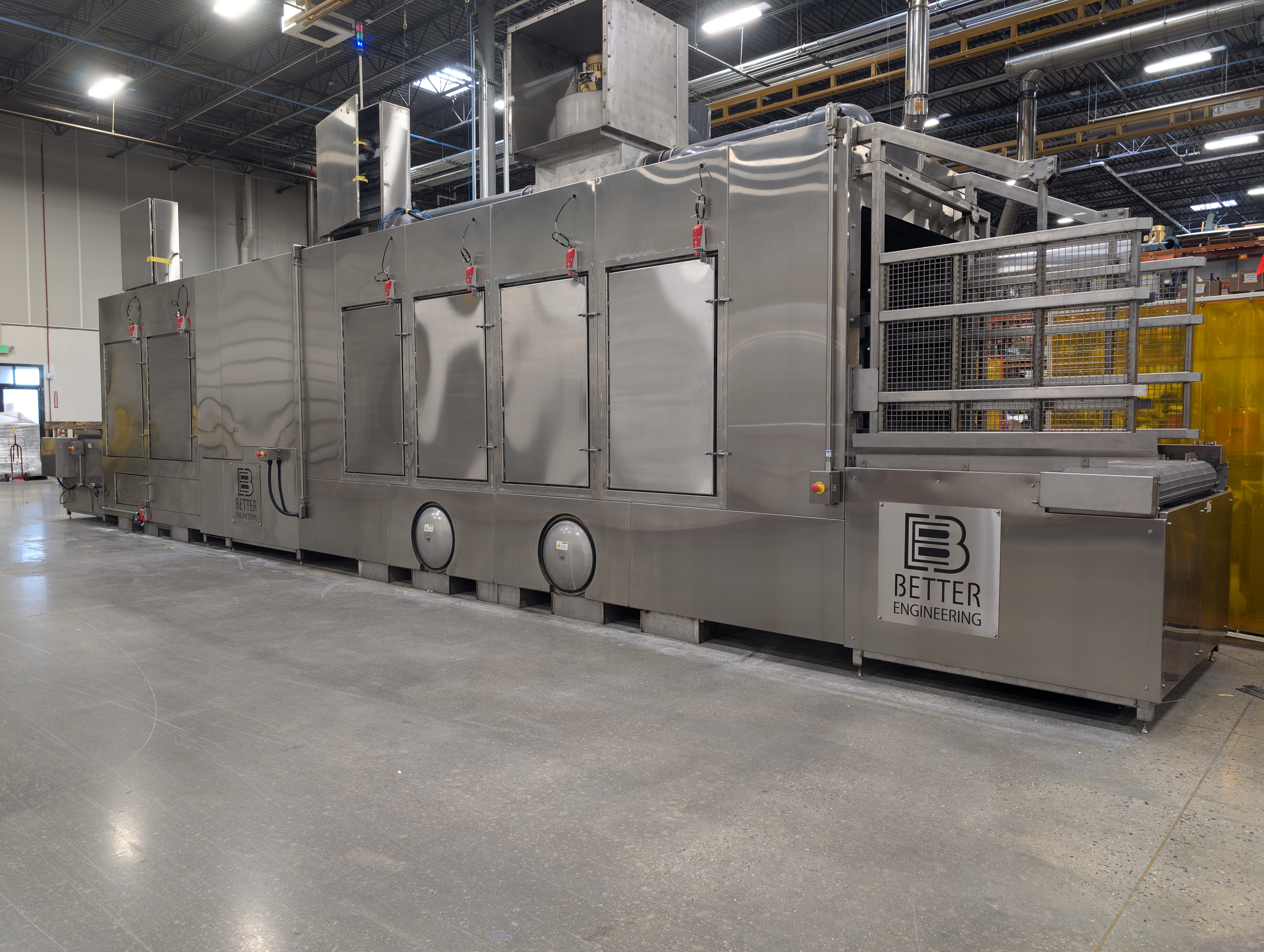 Better Engineering organic waste sanitization part washer; designed to wash, rinse, sanitize, and dry bins, totes, lugs, containers, and more.