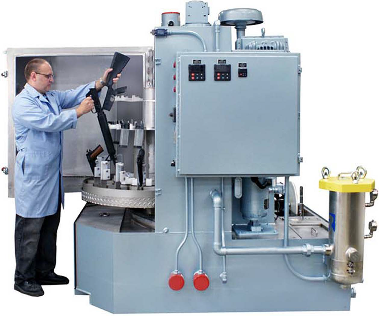 Turntable Parts Washer designed to clean small gun parts.