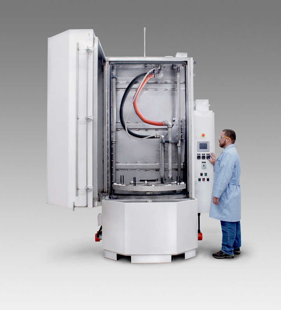 F-4000LX-PCS Parts Washer designed to clean jet engine exhaust rings.