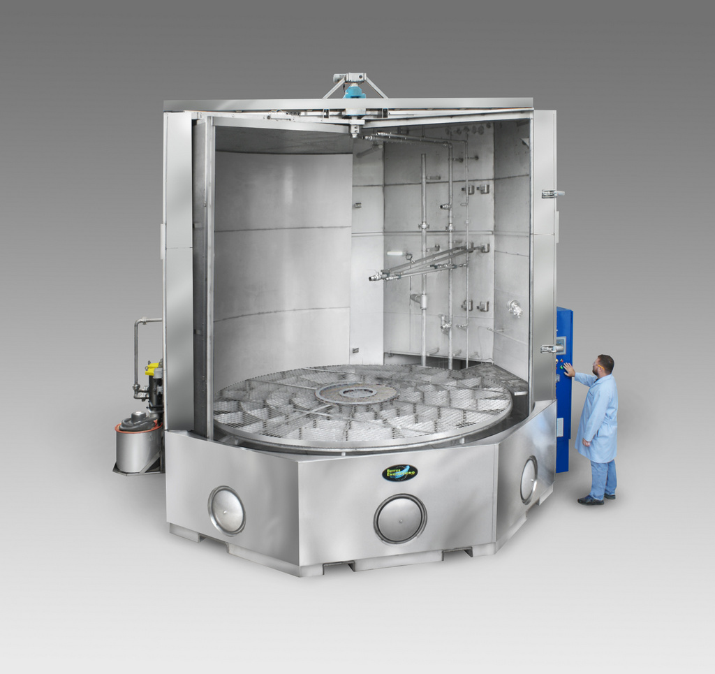 Turntable Parts Washer designed to clean rocket parts.