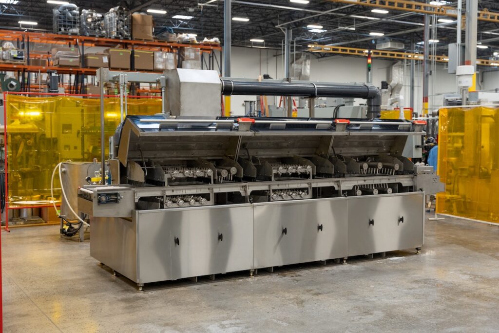 c-14 industrial parts washer on factory floor stainless steel angle 2