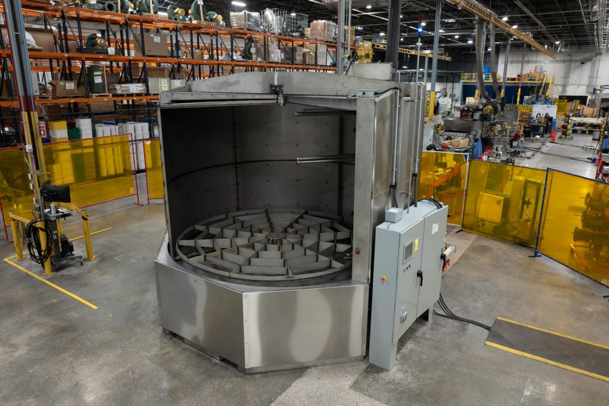 Better Engineering's Purifier Turntable part washer to clean engine blocks in the MRO industry.