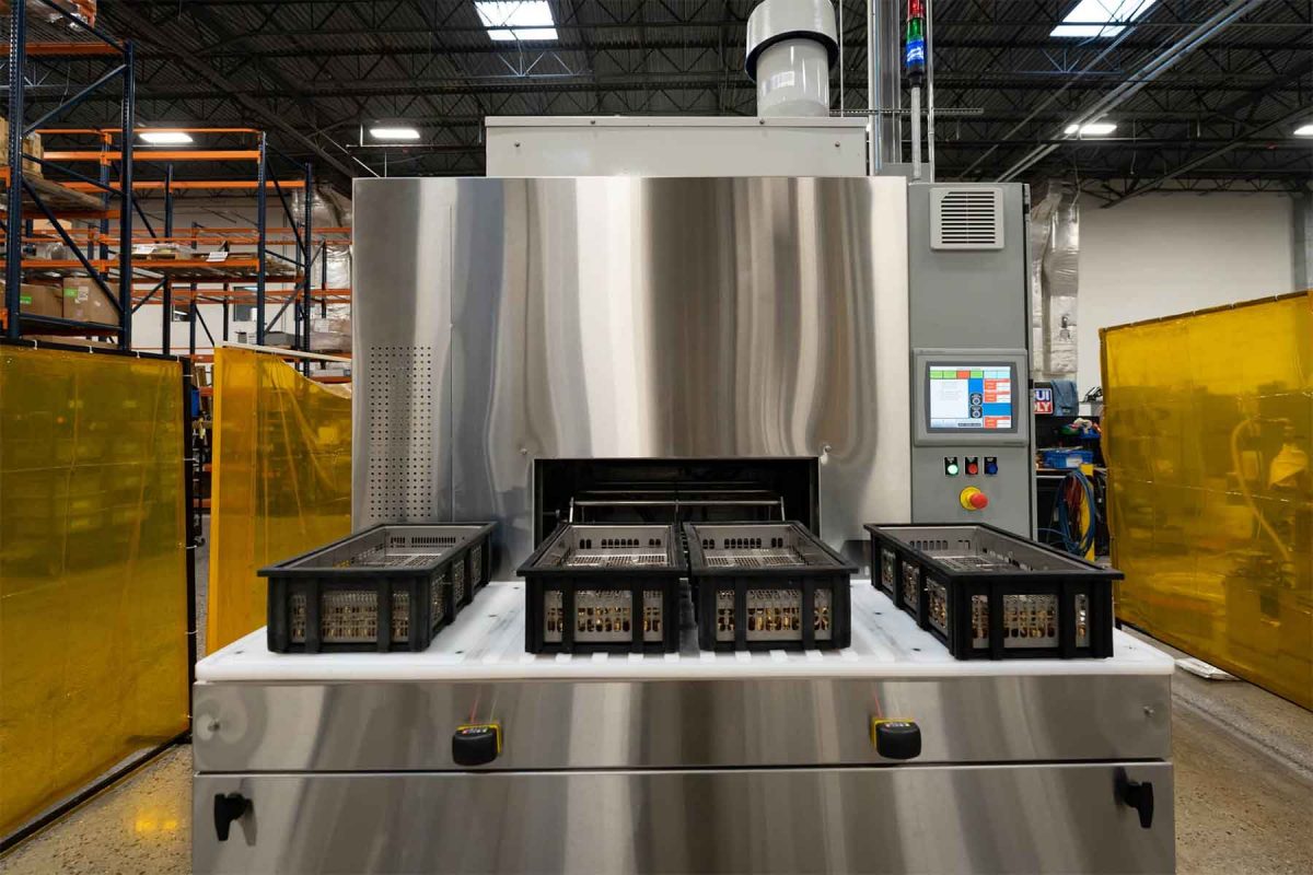 Stainless Steel four basket rotary basket part washer by better engineering.