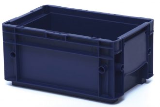 Dark blue plastic container cleaning food processing